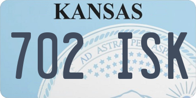 KS license plate 702ISK