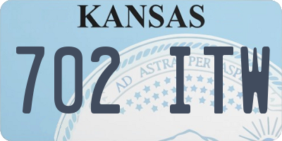 KS license plate 702ITW