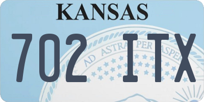 KS license plate 702ITX