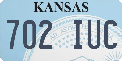 KS license plate 702IUC
