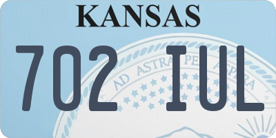 KS license plate 702IUL