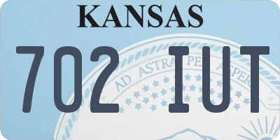 KS license plate 702IUT
