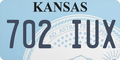 KS license plate 702IUX