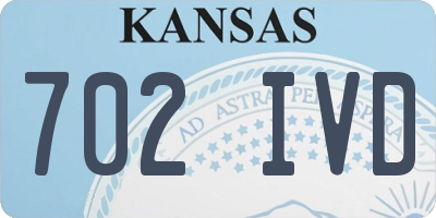 KS license plate 702IVD