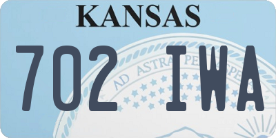 KS license plate 702IWA