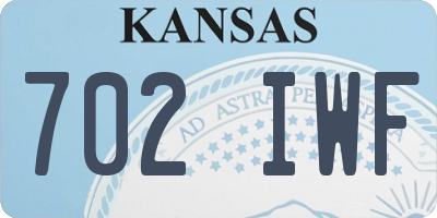 KS license plate 702IWF