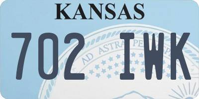 KS license plate 702IWK