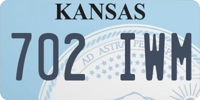KS license plate 702IWM