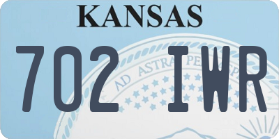 KS license plate 702IWR