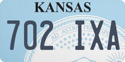 KS license plate 702IXA