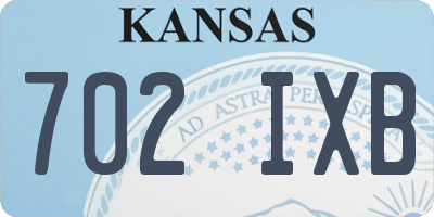 KS license plate 702IXB