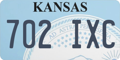 KS license plate 702IXC