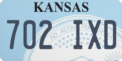 KS license plate 702IXD