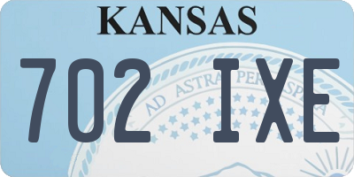 KS license plate 702IXE