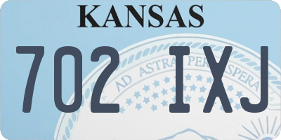 KS license plate 702IXJ