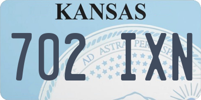 KS license plate 702IXN