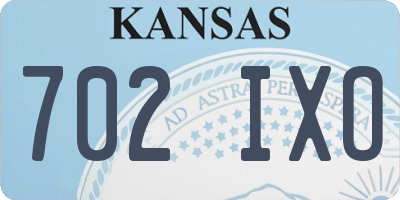 KS license plate 702IXO