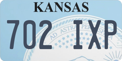KS license plate 702IXP