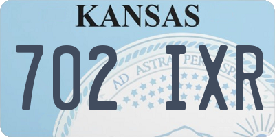KS license plate 702IXR