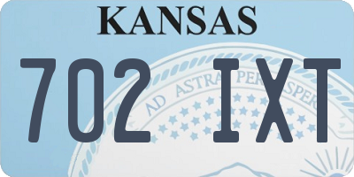 KS license plate 702IXT