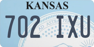 KS license plate 702IXU