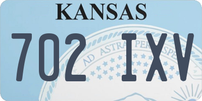 KS license plate 702IXV