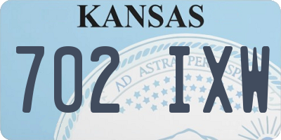 KS license plate 702IXW