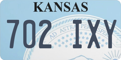 KS license plate 702IXY