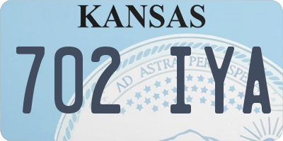 KS license plate 702IYA