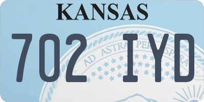 KS license plate 702IYD