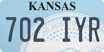 KS license plate 702IYR