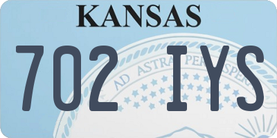 KS license plate 702IYS