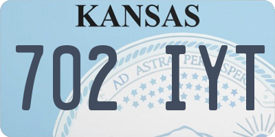 KS license plate 702IYT