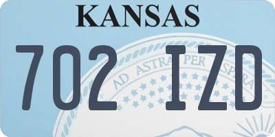 KS license plate 702IZD