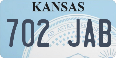KS license plate 702JAB