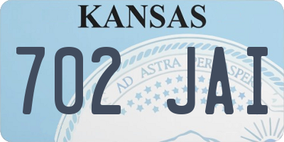 KS license plate 702JAI