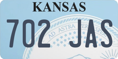 KS license plate 702JAS