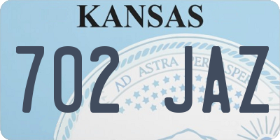KS license plate 702JAZ