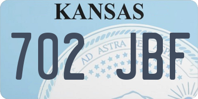 KS license plate 702JBF