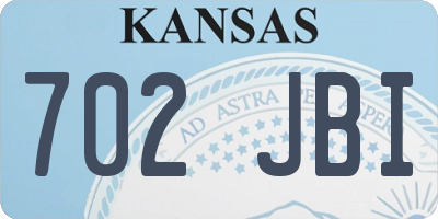 KS license plate 702JBI