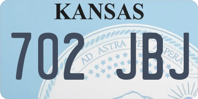 KS license plate 702JBJ