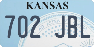 KS license plate 702JBL