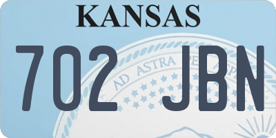 KS license plate 702JBN