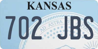 KS license plate 702JBS