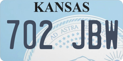KS license plate 702JBW