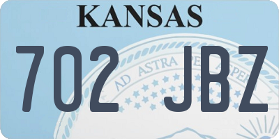 KS license plate 702JBZ