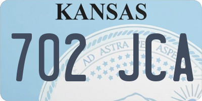 KS license plate 702JCA
