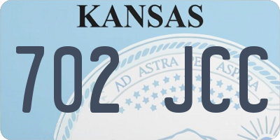 KS license plate 702JCC