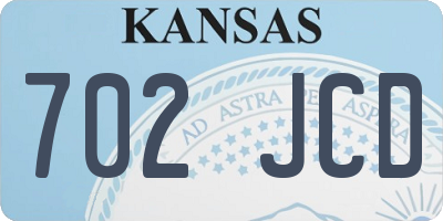 KS license plate 702JCD