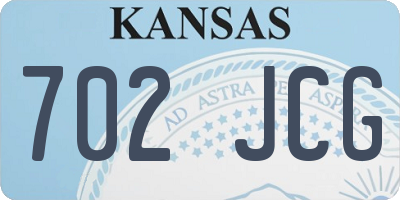 KS license plate 702JCG